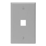 Wallplate, Quickport, 1-Port, 1-Gang, Gray By Leviton 41080-1GP