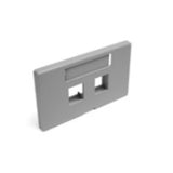 Furniture Faceplate, 2-Port, Gray. Includes 1 blank insert. (Herman Miller) By Leviton 49910-HG2