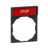 Pilot Device, Legend Plate, Red, White Text (STOP), 22.5mm By Square D ZBY2304