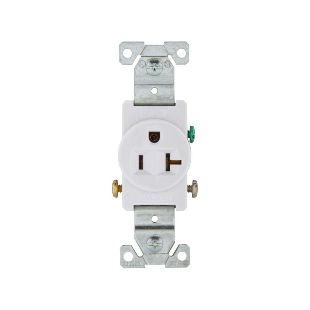 Single Thread Recptical R 20A Commercial Grade Single Receptacle, 5-20R, White By Eaton Arrow Ha ...