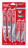 SAWZALL® Carbide Reciprocating Blade Set (5-Piece) By Milwaukee 49-22-5505