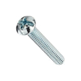 Machine Screw, Round Head, Zinc Plated, 3/8 x 1