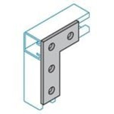 Corner Flat Plate Fitting, 4-Hole, 3-1/2 x 5-3/8
