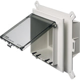 Weatherproof-In-Use Box, 2-Gang, Recessed, Vertical, Non-Metallic, White Cover By Arlington DBVS2C