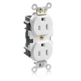 15A Lev-Lok® Duplex Receptacle, White By Leviton M5262-SW