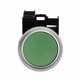 Push Button, Flush, Green, 22.5mm, 1NO/NC Contact, Non-Metallic By Eaton M22-D-G-K11-P