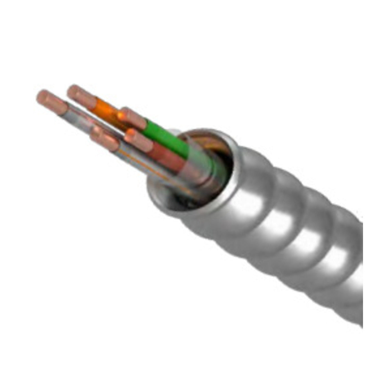 12/2 Aluminum MC Cable, (Brown, Orange), 250' Coil