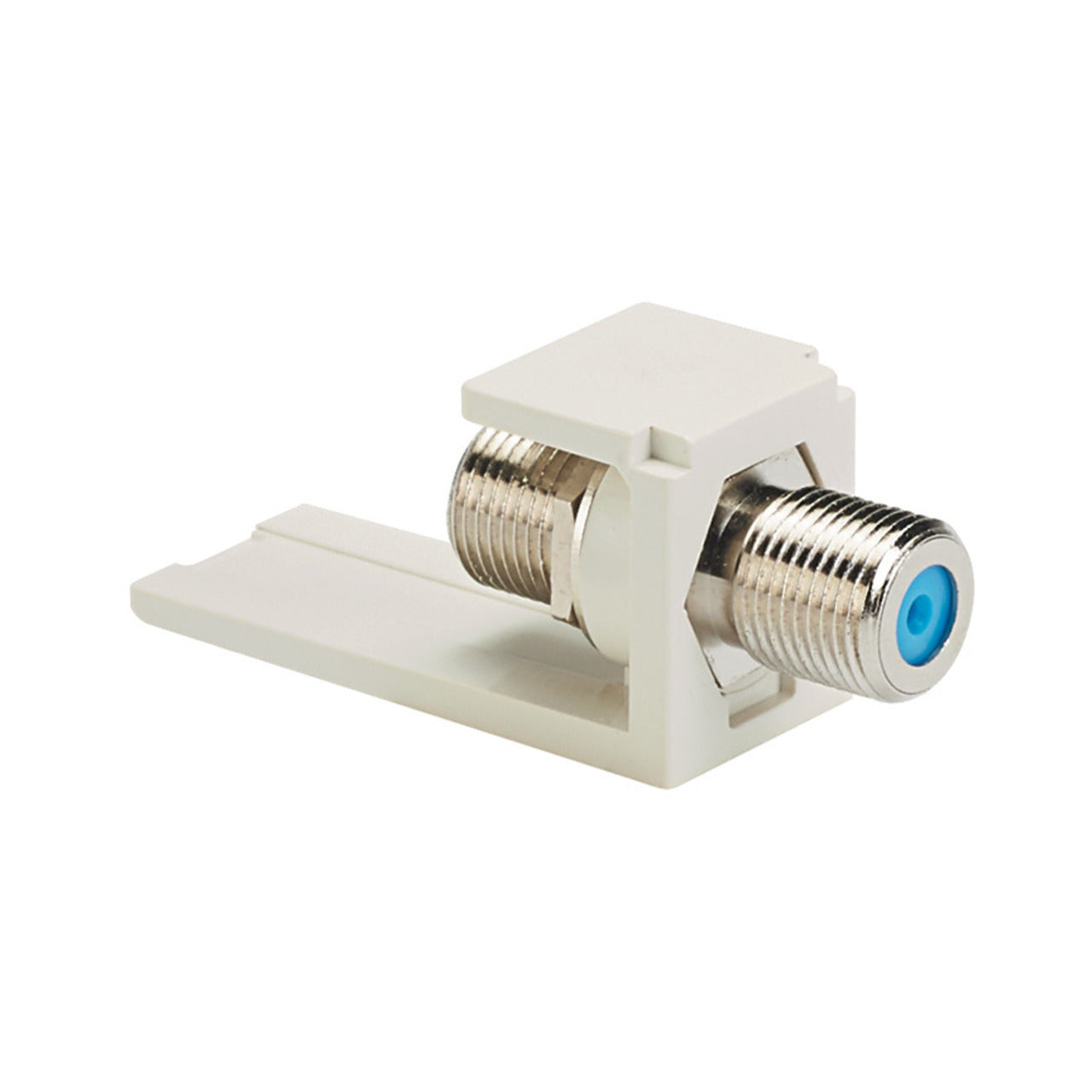 Snap-In Coupler, Mini-Com, F-Connector, 75 Ohm, Electric Ivory