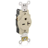Single Receptacle, 20A, 250V, Ivory, Heavy Duty, Back/Side Wired By Leviton 5461-I