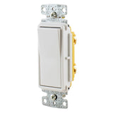 Single-Pole Decorator Rocker Switch, 15A, 120/277VAC, White By Hubbell-Bryant RSD115W