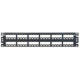 Patch Panel, Mini-Com, 48 Port, Flat, 2RMU, Stainless Steel, Black By Panduit CP48BLY