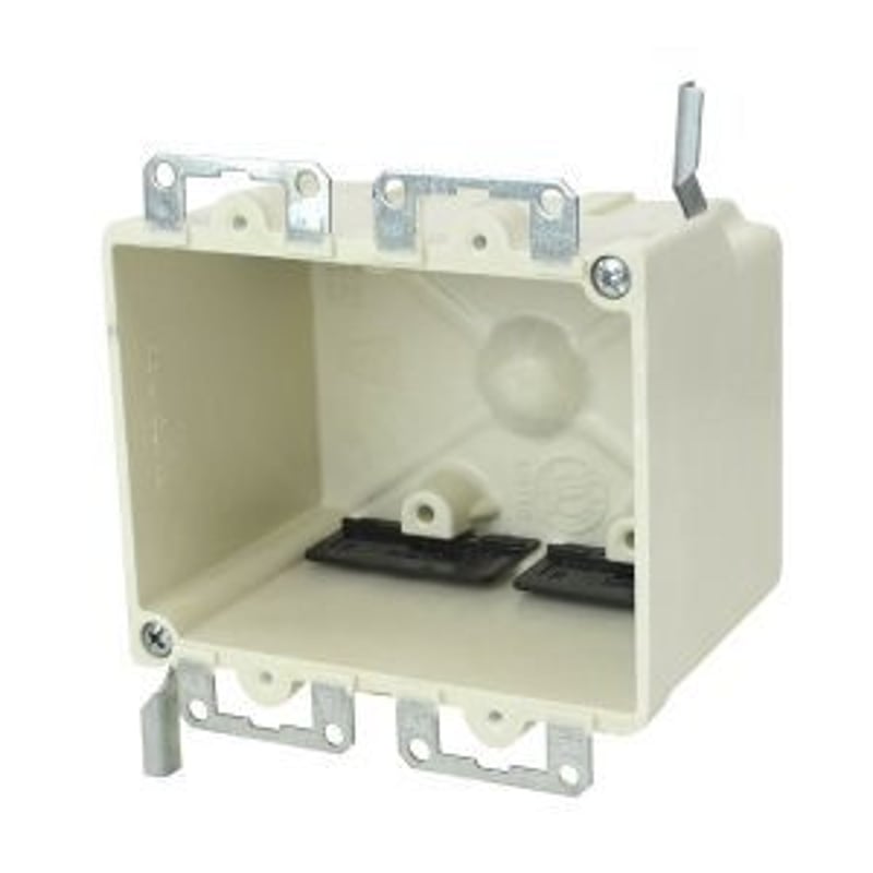 Switch/Outlet Box, 2-Gang, Depth: 2-3/4", Old Work, Non-Metallic