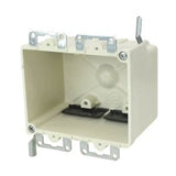 Switch/Outlet Box, 2-Gang, Depth: 2-3/4