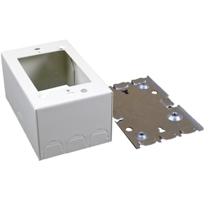 Shallow Switch/Receptacle Box, 1-Gang, 500/700 Series Raceway, Ivory