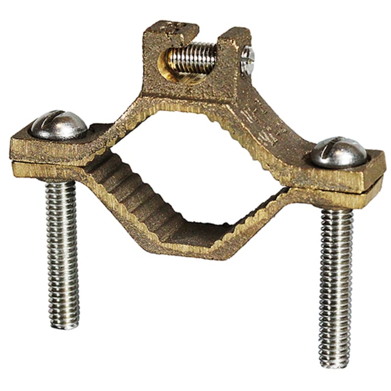1-1/4" -  2" Bare Ground Clamp with Lay In Lug, Bronze