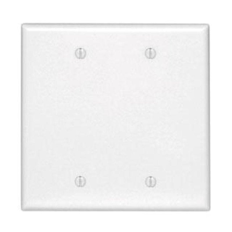 Blank Wallplate, 2-Gang, Thermoset, White, Midway