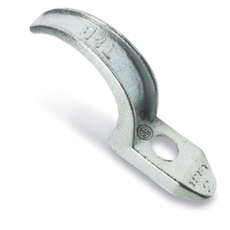 1 IN Pipe Strap, Malleable Iron, Electro Galvanized Finish, Use Wit