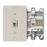 Jack, 6 Position, 4 Conductor, Ivory, Surface Mount By Leviton 40253-I