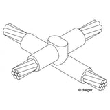 Cable Overlay Cross Connector By Harger Lightning & Grounding XO4/04/0I