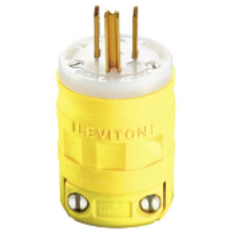 15 Amp Plug, Dustguard, 125V, 5-15P, Yellow