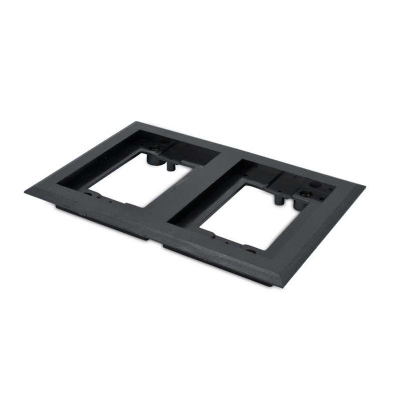 Cover Plate Flange, Square, 2-Gang, Black, Non-Metallic