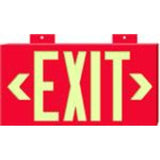Exit Sign, Glow, Non-Electric, Red By Brady 90885B