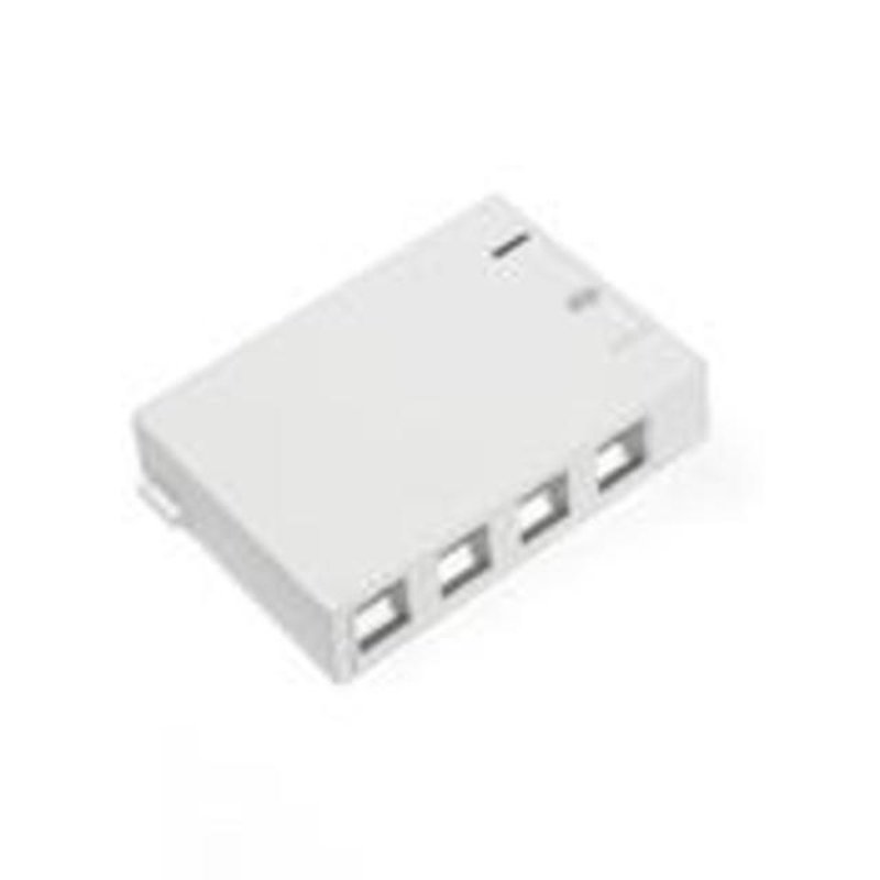 QuickPort Surface Mount Housing, 4-Port, White