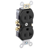 20A Duplex Receptacle, 125V, 5-20R, Side Wired, Black By Leviton CR20-E