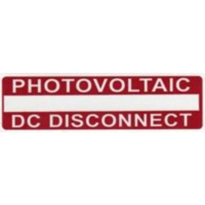 Photovoltaic DC Disconnect Labels