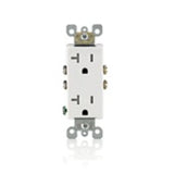 Tamper Resistant Decora Receptacle, 20A, 125V, White By Leviton T5825-W