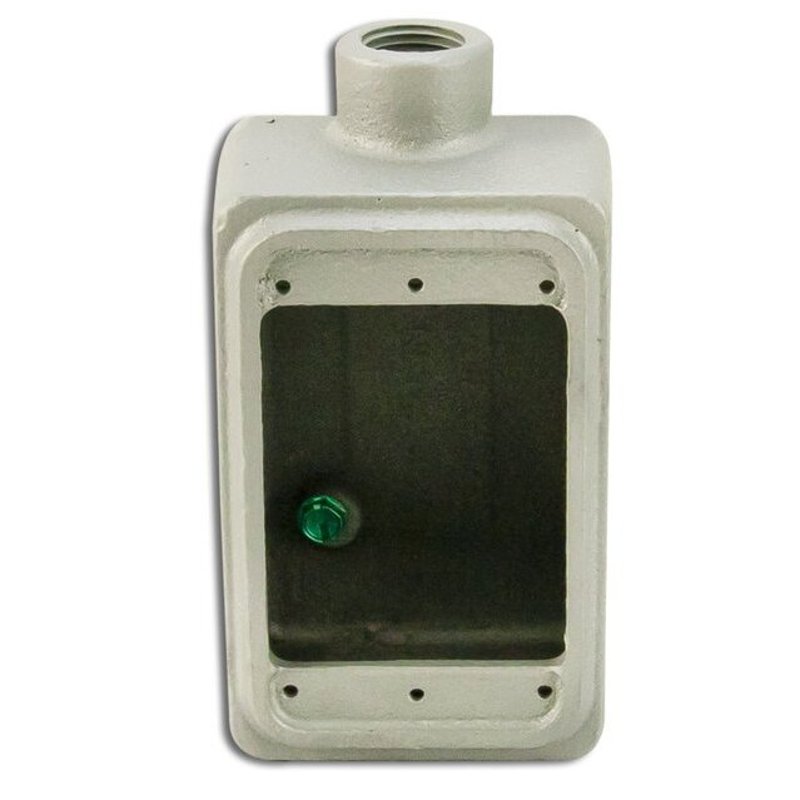 FS Device Box, 1-Gang, Dead-End, Type: FS, 1/2", Malleable Iron