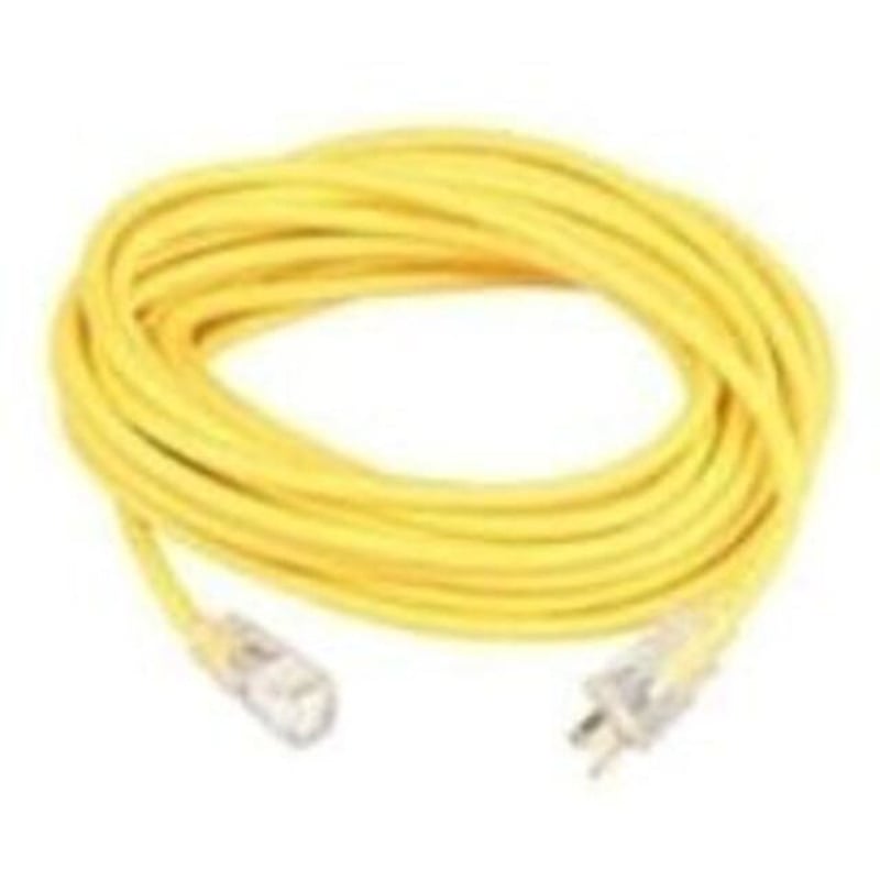 Lighted Extension Cord, 14/3 SJEOW, Yellow, 25'