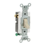 4-Way Switch, Framed Toggle, 15A, 120/277V, Ivory, Side Wired By Leviton 54504-2I