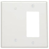 Combo Wallplate, 2-Gang, Blank/Decora-GFCI, Metal, White, Standard By Leviton P1426-W