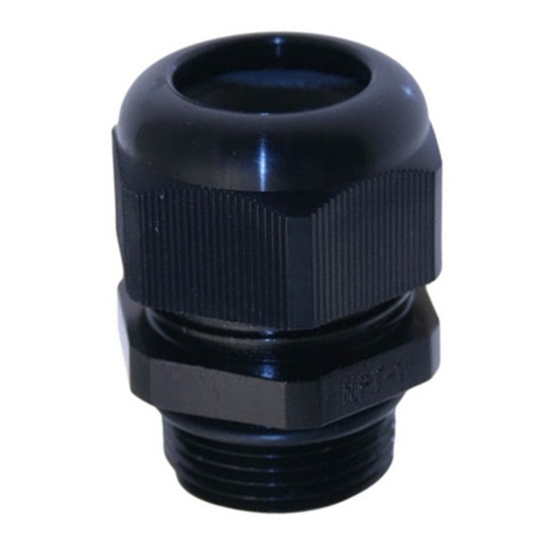 1-1/4" NPT Cable Gland, 0.866" to 1.260", Black