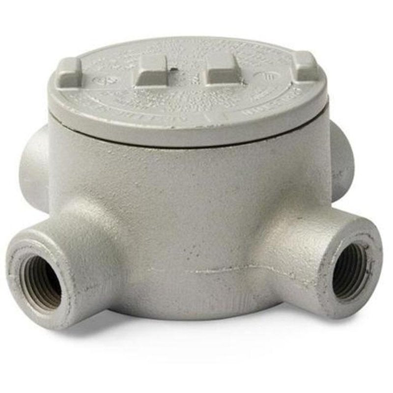 Conduit Outlet Box, Type: GRX, (4) 3/4" Hubs, Malleable Iron