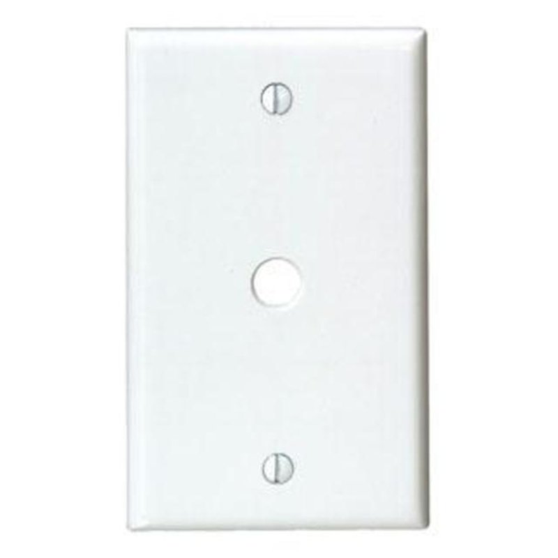 Phone/Cable Wallplate, 1-Gang, .406" Hole, White Thermoset