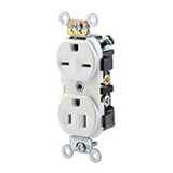 15A Dual Voltage Duplex Receptacle, 125/250V, White Self-Grounding By Leviton 5031-W