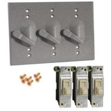 Weatherproof Cover, 3-Gang, (3) Toggle Switch, Vertical, Aluminum, Gray By Hubbell-Raco 5126-0