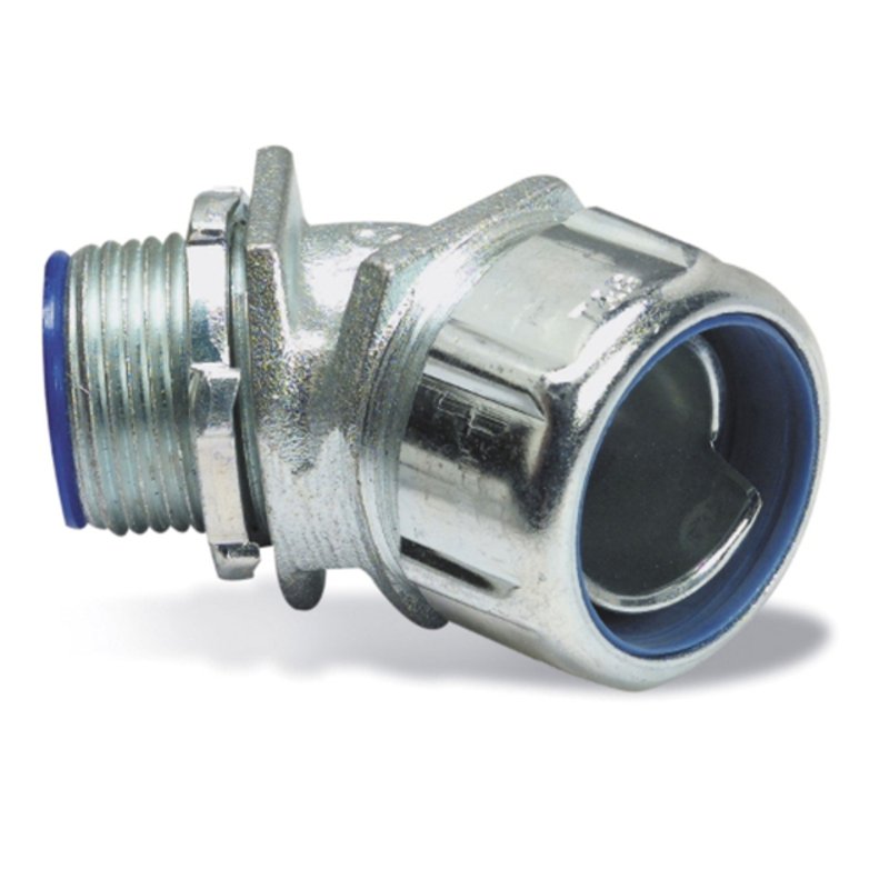 Liquidtight Connector, 45°, 2", Insulated, Malleable Iron