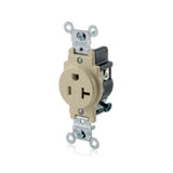 Tamper Resistant Duplex Receptacle, 20A, 125V, Narrow, 5-20R, Ivory By Leviton T5020-I