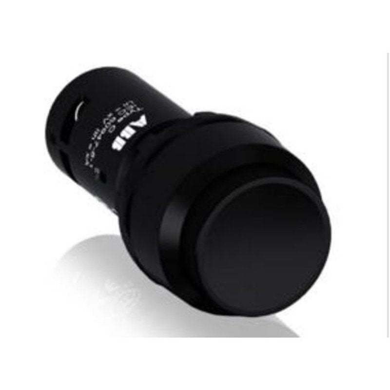 22mm Assembled Pushbutton, Extended, Black, Compact