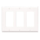 Decora Wallplate, 3-Gang, Nylon, White By Leviton 80411-NW