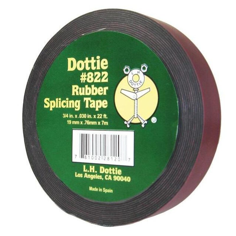 Rubber Splicing Tape, Low-Voltage, Black, 3/4" x 22' Roll, 30 mil Thick