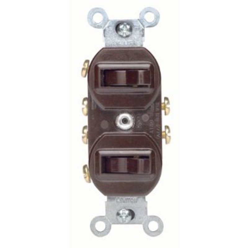 15 Amp Duplex Combination Switch, Brown