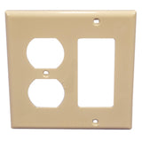 Comb. Wallplate, 2-Gang, Duplex/Decora, Nylon, Lt Almond, Standard By Leviton 80746-T