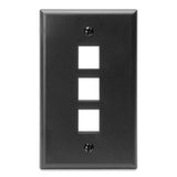 Wallplate, Quickport, 3-Port, 1-Gang,  Black By Leviton 41080-3EP