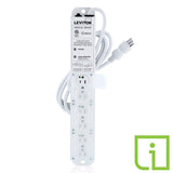 20A, 120V, 6 Outlet Power Strip, 7ft Cord By Leviton 53C6M-2N7