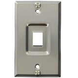 Wallplate, QuickPort, 1-Port, Recessed, 1-Gang, Stainless Steel By Leviton 4108W-1SP