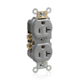 20A Commercial Grade Duplex Receptacle, 5-20R, Gray By Leviton BR20-GY